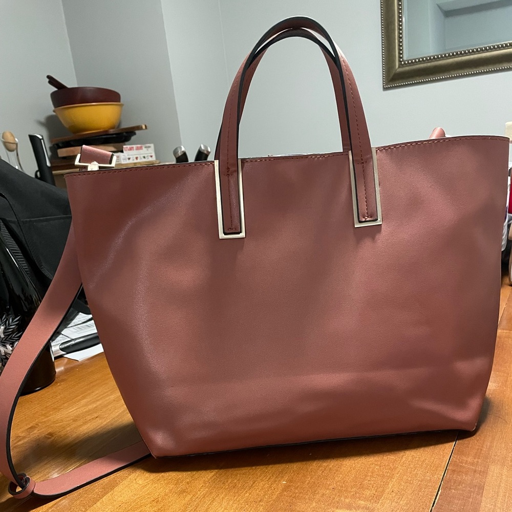 Topshop Work Bag with Gold Hardware